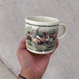 Vintage‎ Cream Mug with Colorful Pastoral Design